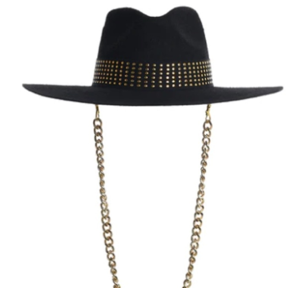 ASN BOYISH HAT BLACK GOLD STRAP SIZE SMALL NEW